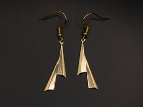 Sails - Drop Earrings in Natural Brass
