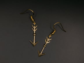 Arrow II - Drop Earrings in Natural Brass