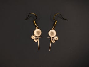 Triple Discus - Drop Earrings in Natural Bronze