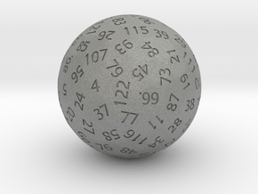 d127 Sphere Dice in Gray PA12