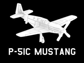 P-51C Mustang in White Natural Versatile Plastic: 1:220 - Z