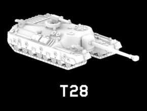 T28 Super Heavy Tank in White Natural Versatile Plastic: 1:220 - Z