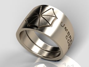 Umbrella Corporation Ring in Polished Bronzed-Silver Steel: 10 / 61.5