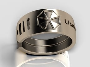 Umbrella Corporation Ring-2 in Polished Bronzed-Silver Steel: 10 / 61.5