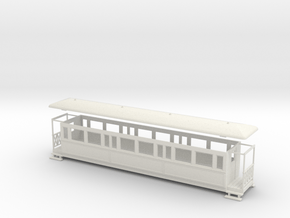 OO9 large tramway coach in White Natural Versatile Plastic