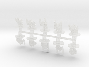 Ratmen monks 6mm miniature model set fantasy rpg in Clear Ultra Fine Detail Plastic