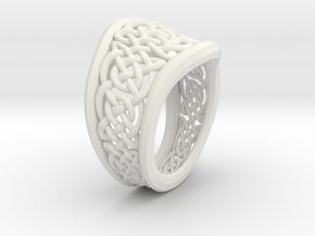 Another Celtic Knot Ring in White Natural Versatile Plastic