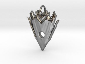 Crown Hallow Dárt Pendant in Fine Detail Polished Silver: Extra Small