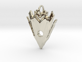 Crown Hallow Dárt Pendant in 14k White Gold: Small