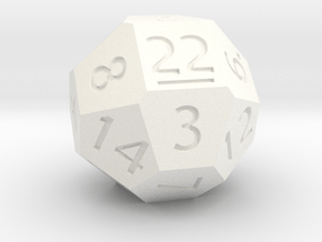 Polyhedral d22 (20mm) in White Processed Versatile Plastic