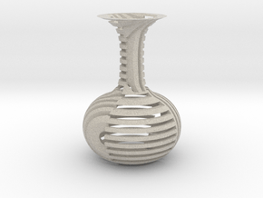 Plaid Vase in Natural Sandstone