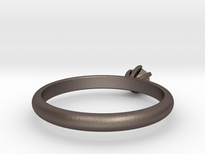 Diamond ring in Polished Bronzed Silver Steel