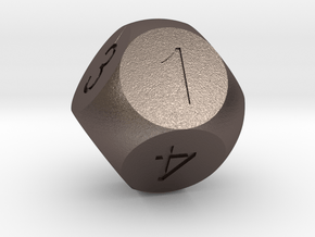 D8 Sphere Dice in Polished Bronzed Silver Steel