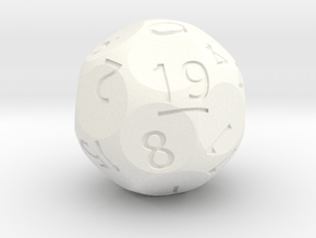 d19 Sphere Dice (Regular Edition) in White Processed Versatile Plastic