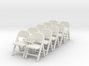 1:48 Folding Chair (Set of 10) in White Natural Versatile Plastic