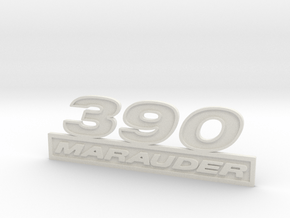 390-MARAUDER Fender Emblem in White Natural Versatile Plastic