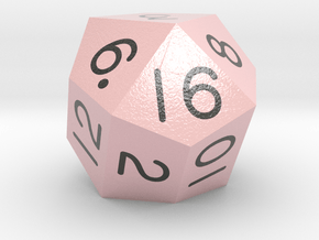 d16 Rosierhedron (Amaranth Pink) in Smooth Full Color Nylon 12 (MJF)