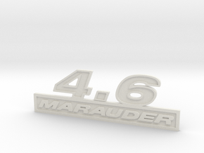  46-MARAUDER Fender Emblem in White Natural Versatile Plastic