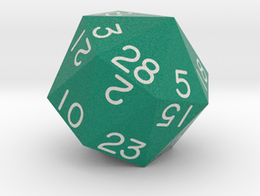 Sevenfold Polyhedral d28 (Green) in Natural Full Color Sandstone