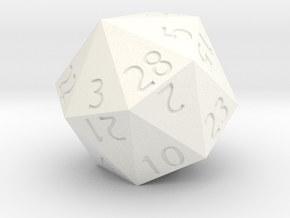 Sevenfold Polyhedral d28 (Regular Edition) in White Processed Versatile Plastic