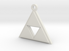 Zelda Triforce Pendant in White Natural Versatile Plastic