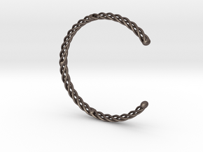 Spiral Bracelet Cuff Medium in Polished Bronzed Silver Steel