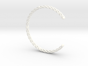 SPIRAL Bracelet Cuff Medium Large in White Processed Versatile Plastic