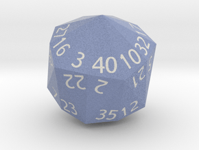 Polyhedral d40 "Diakis Icosahedron" in Natural Full Color Nylon 12 (MJF)