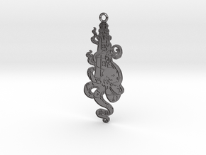 Lighthouse Octopus Large keychain 90mm x 37mm in Processed Stainless Steel 316L (BJT)