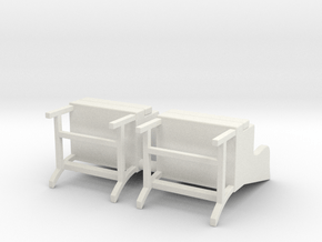 1:48 Mini Wingback Chair - Pierre Frey - V1 in White Natural Versatile Plastic