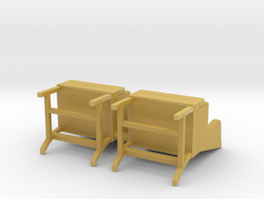 1:48 Mini Wingback Chair - Pierre Frey - V1 in Tan Fine Detail Plastic