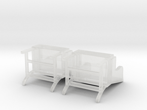 1:48 Mini Wingback Chair - Pierre Frey - V1 in Clear Ultra Fine Detail Plastic