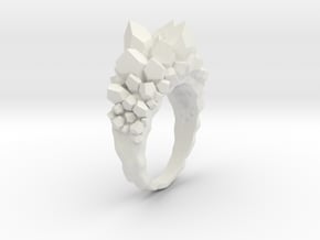 Crystal Ring Size 8 in White Natural Versatile Plastic