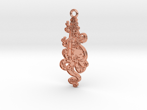 Lighthouse Octopus keychain 69mm x 28mm x 3mm in Natural Copper