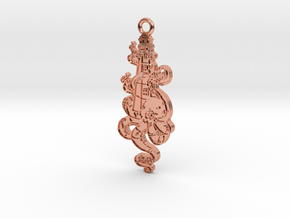 Lighthouse Octopus keychain 69mm x 28mm x 3mm in Polished Copper