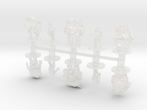 Zombies Sudden Attack 6mm miniature models set rpg in Clear Ultra Fine Detail Plastic