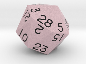 Sevenfold Polyhedral d28 (Amaranth Pink) in Natural Full Color Sandstone