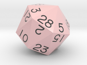 Sevenfold Polyhedral d28 (Amaranth Pink) in Smooth Full Color Nylon 12 (MJF)