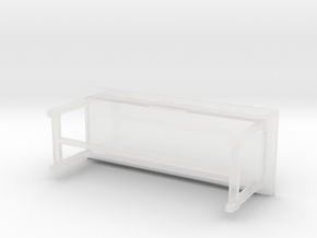 1:48 Miniature Fruitwood Farmhouse Table - V1 in Clear Ultra Fine Detail Plastic
