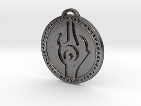 Draenei Faction Medallion (Modern) in Processed Stainless Steel 316L (BJT)