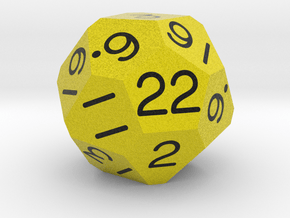 Fivefold Polyhedral d22 (Golden Yellow) in Natural Full Color Sandstone