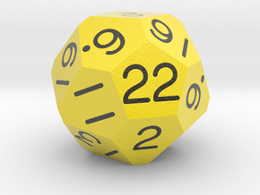 Fivefold Polyhedral d22 (Golden Yellow) in Smooth Full Color Nylon 12 (MJF)
