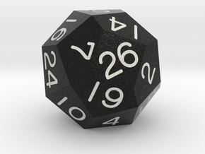 Fourfold Polyhedral d26 (Black) in Matte High Definition Full Color