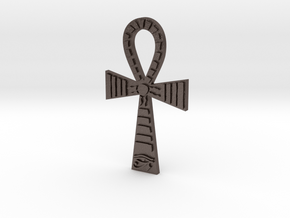 Egyptian Ankh Pendant in Polished Bronzed Silver Steel