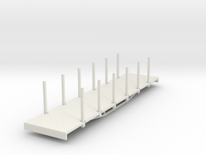 OO9 bogie flat with stakes (long) in White Natural Versatile Plastic