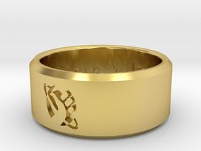 Hitchhikers Guide to the Galaxy Ring in Polished Brass: 10 / 61.5