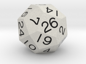 Fourfold Polyhedral d26 (White) in Matte High Definition Full Color