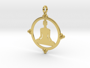 Meditator Pendant in Polished Brass