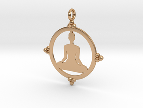 Meditator Pendant in Polished Bronze