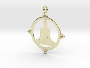 Meditator Pendant in 14k Gold Plated Brass